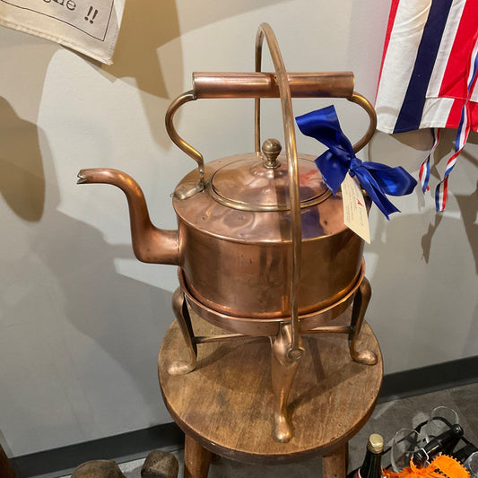 Antique Copper Kettle on Stand