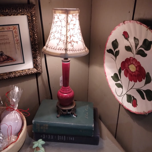 Pair Vintage  Small Pink Lamps