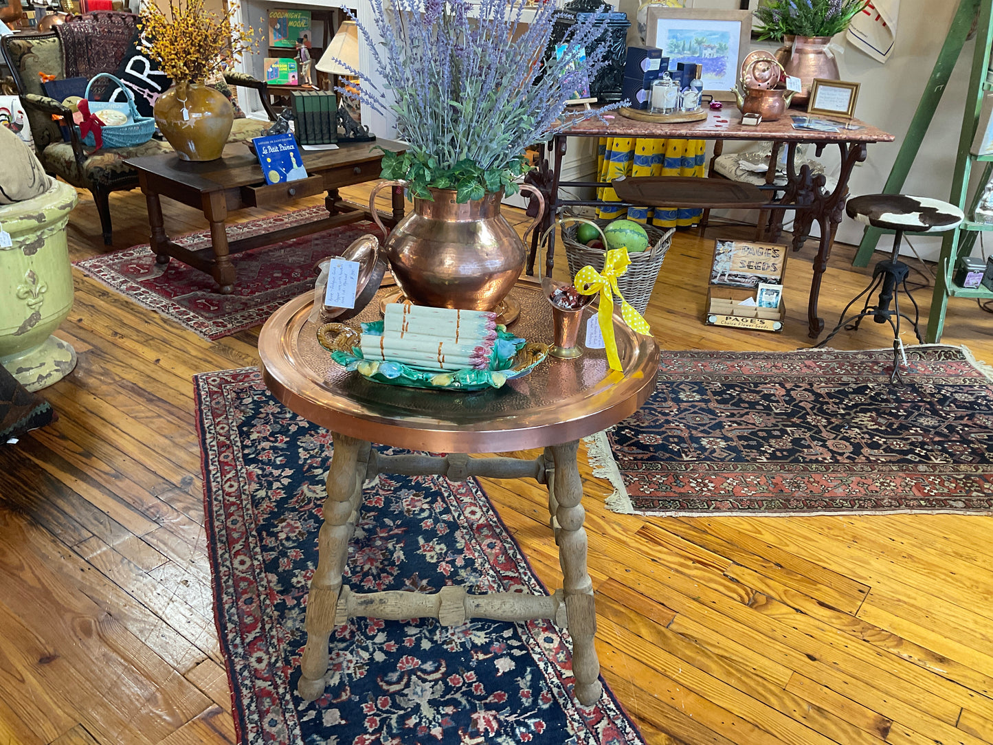 French Table with Copper Top