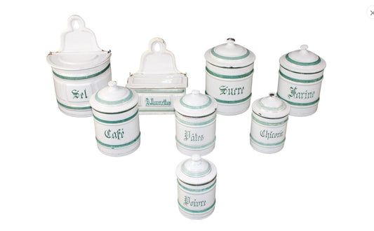 French Enamelware Cannisters