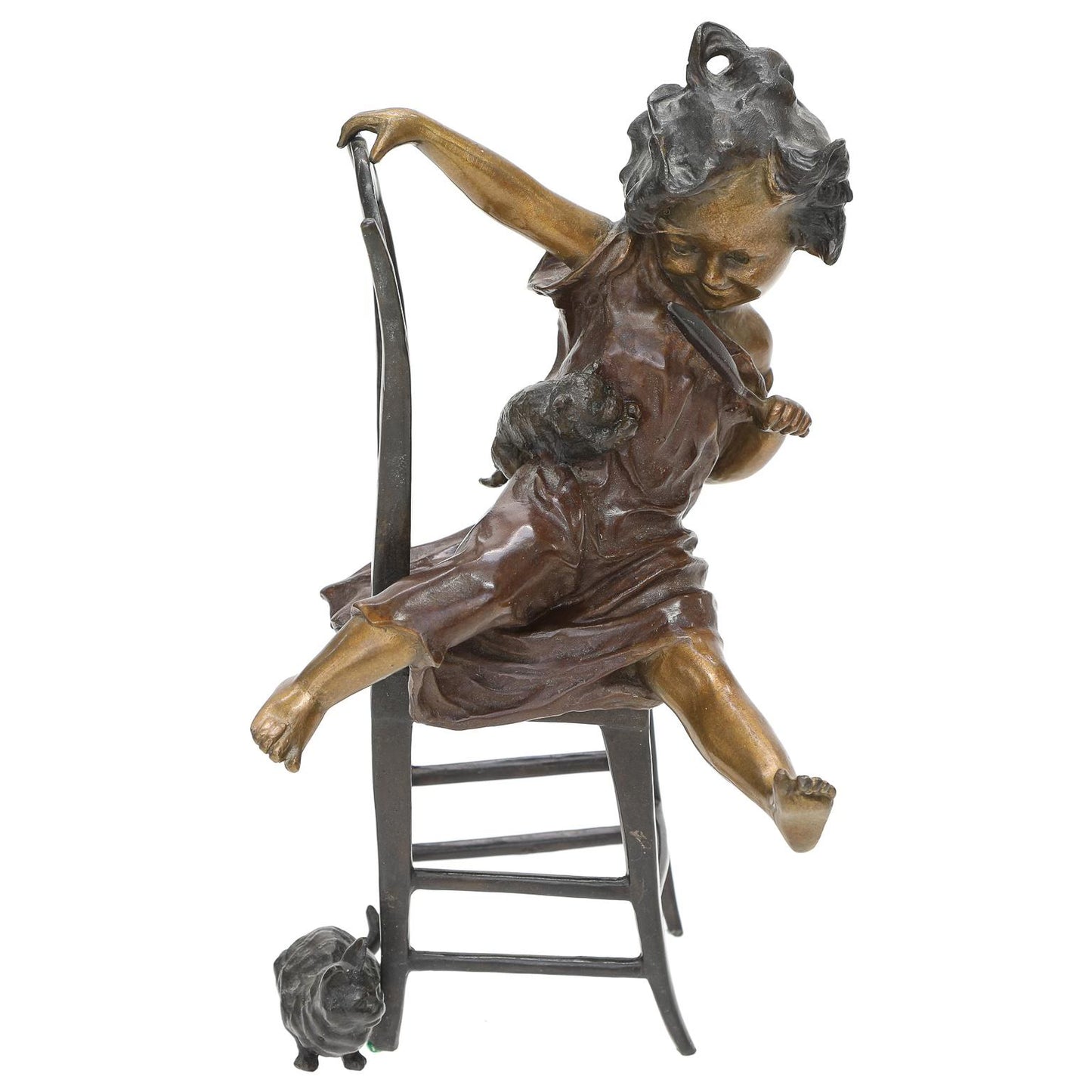 Bronze Statue Of Sitting Girl