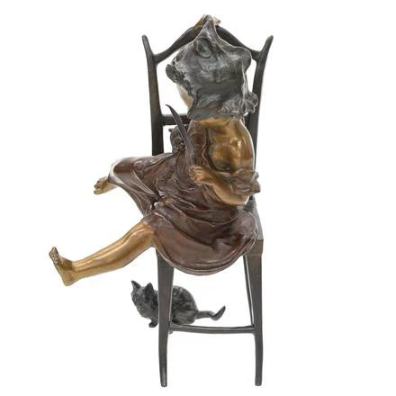Bronze Statue Of Sitting Girl