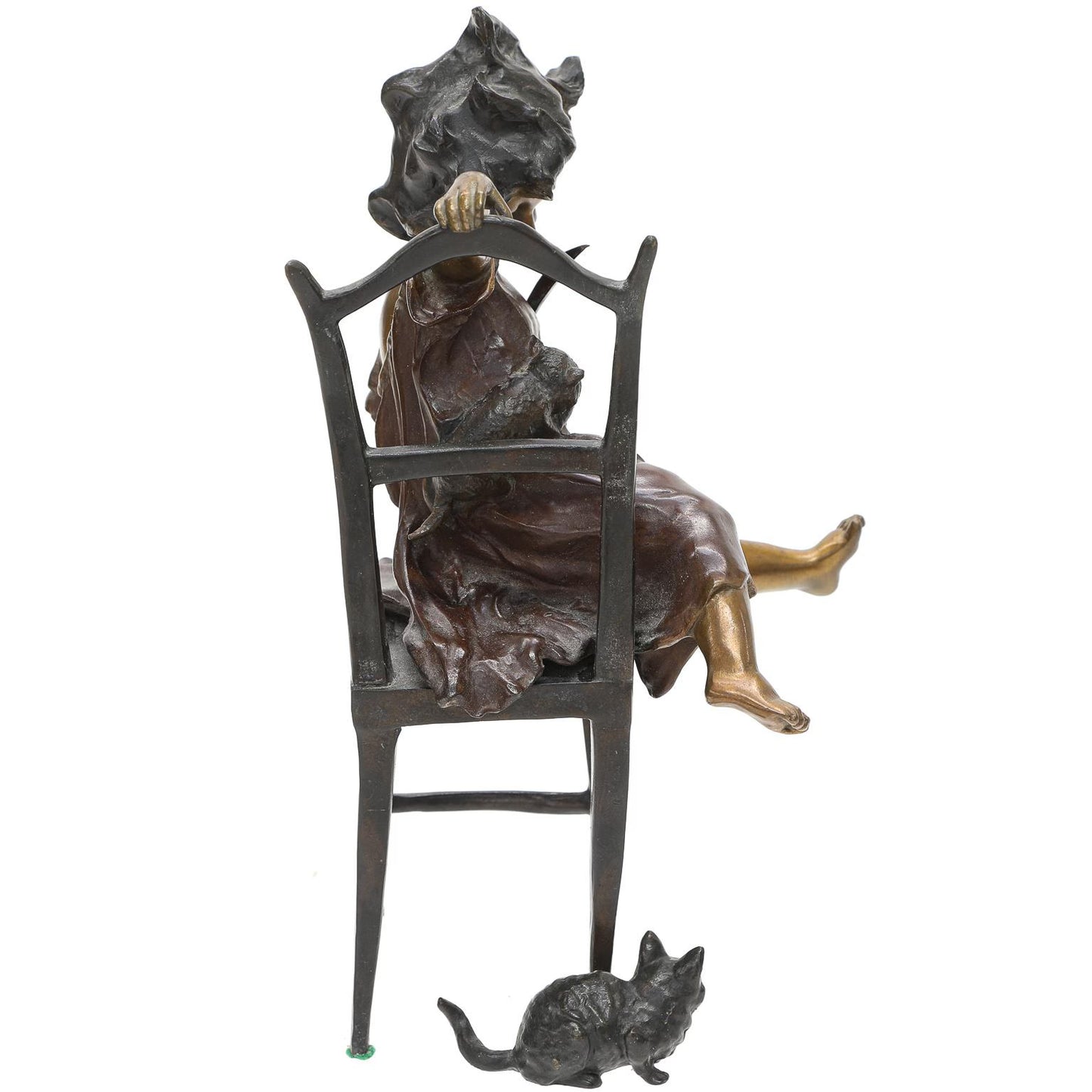 Bronze Statue Of Sitting Girl