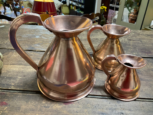 Set of 3 Copper Haystack Jugs