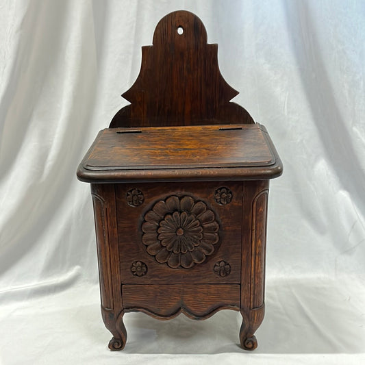 French carved oak sel (salt) box