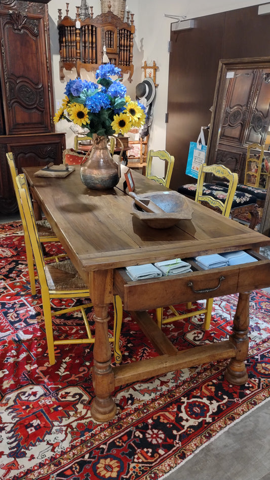 French Walnut Farmhouse Table
