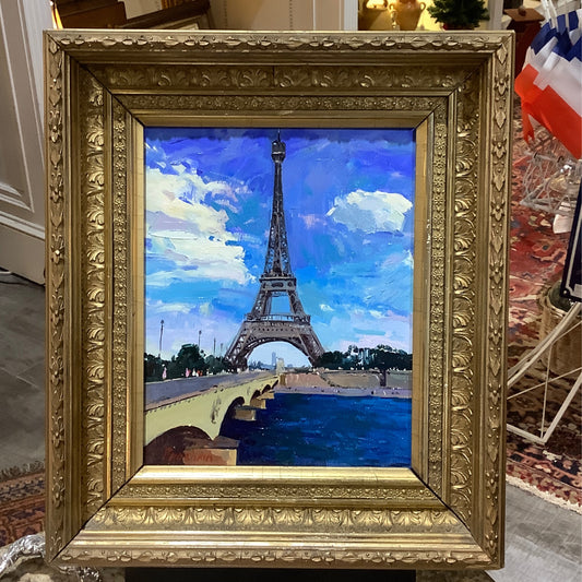 Eiffel Tower oil on board