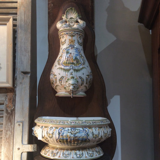 Hand Painted French Majolica Lavabo