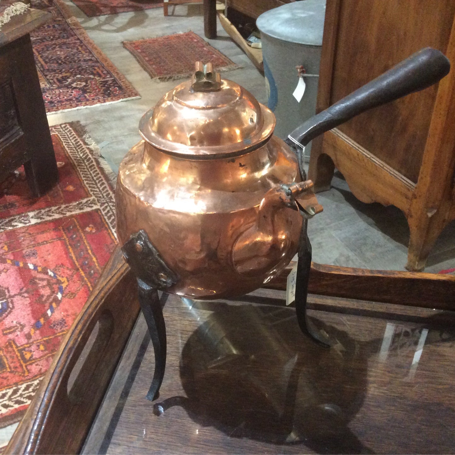3 Legged Copper Teapot