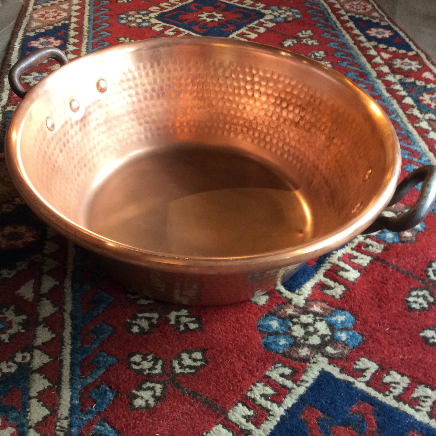 French Hammered Copper Jam Pot