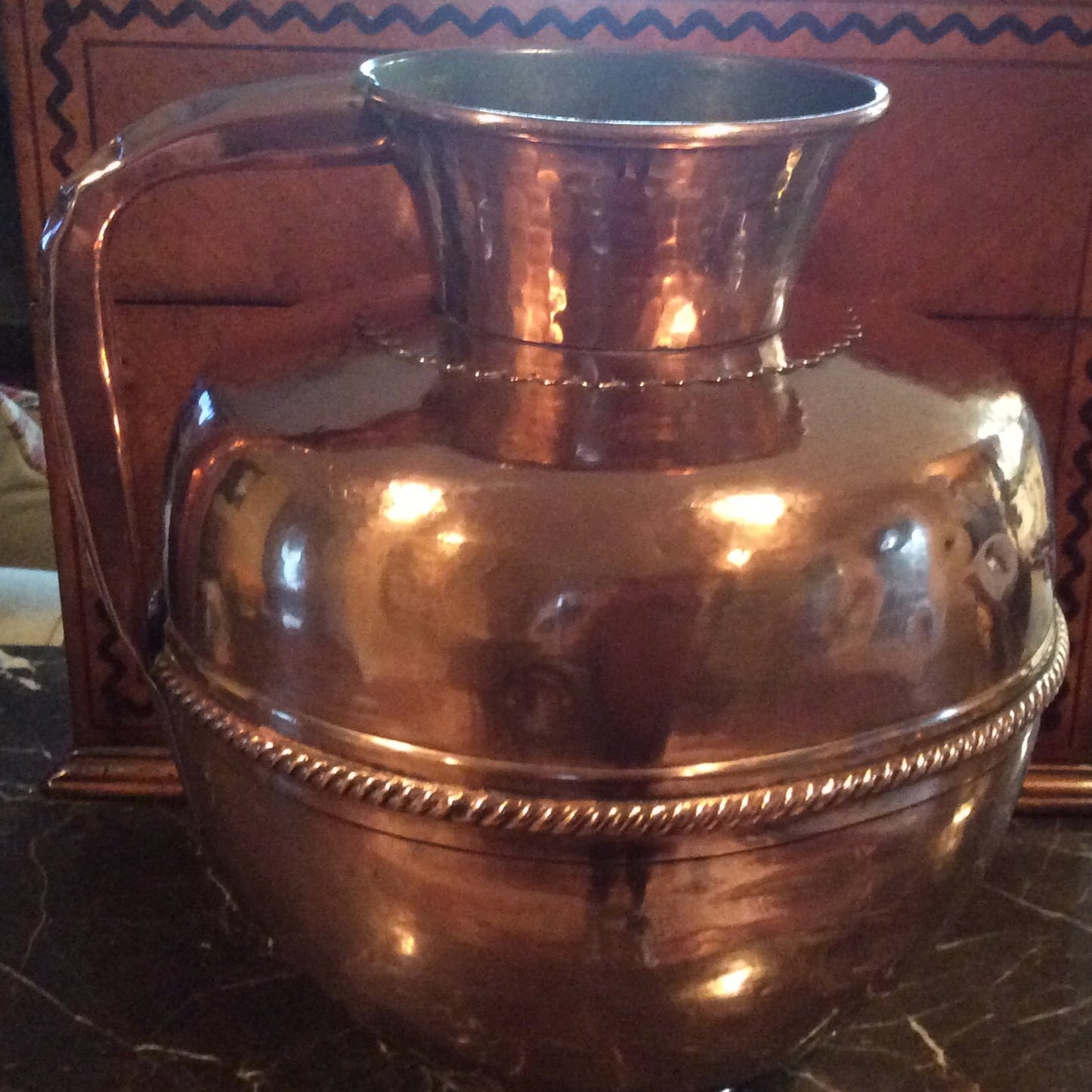 Large French Copper Pitcher
