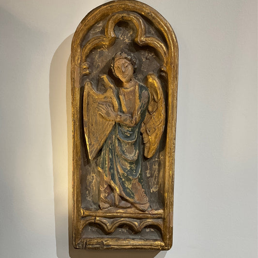French Relief Panel - Angel with Harp