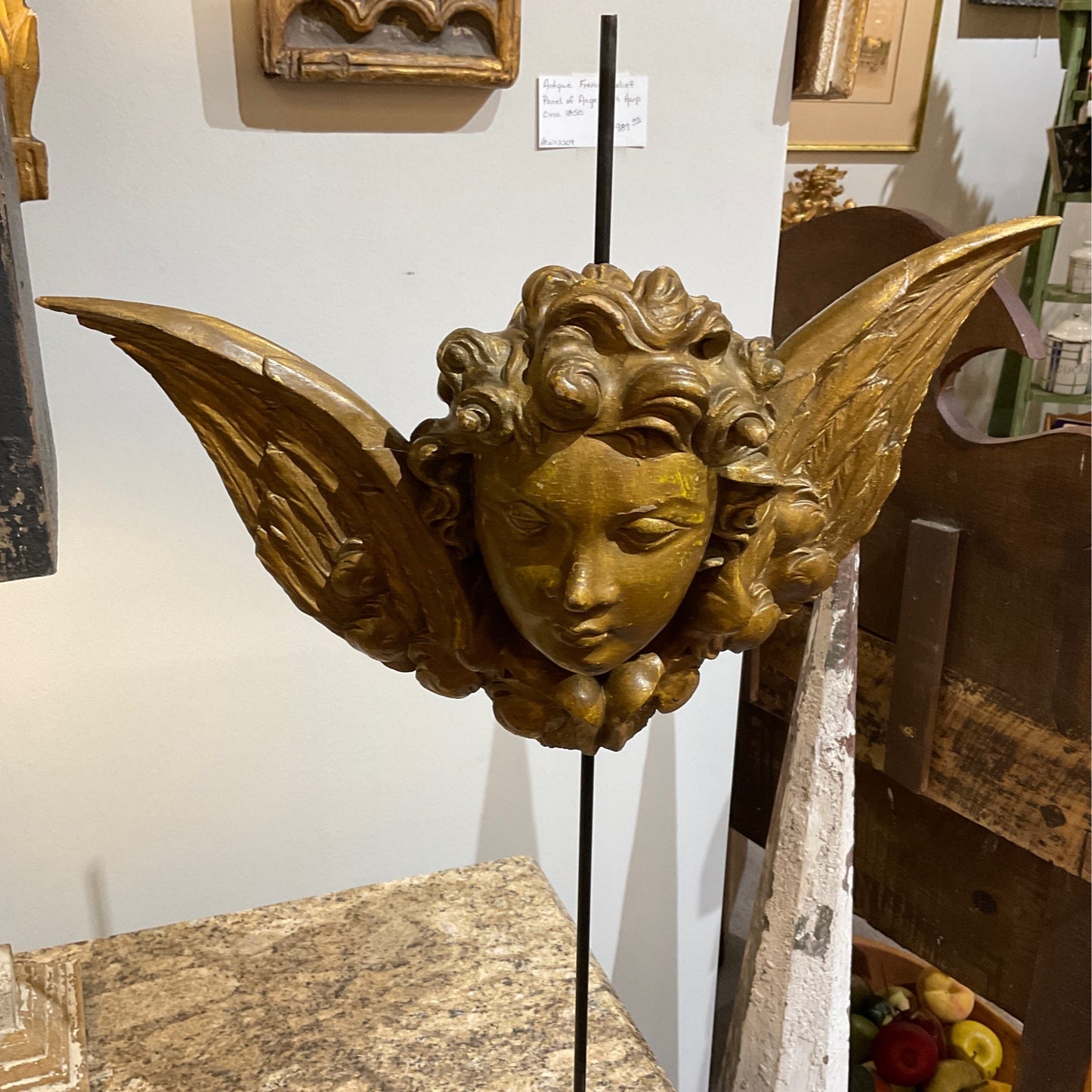 Gilded carved wood Angel