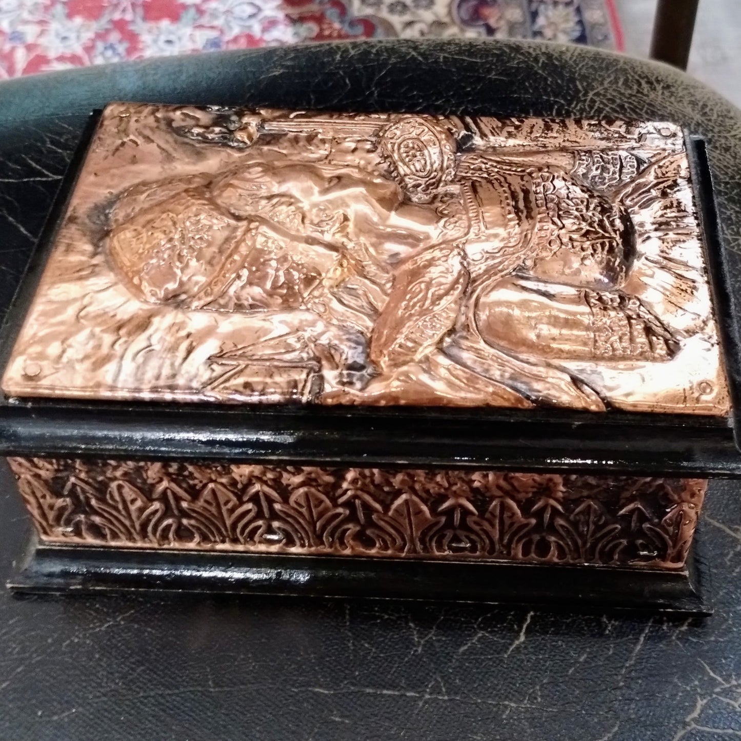 Embossed Copper Wooden Box