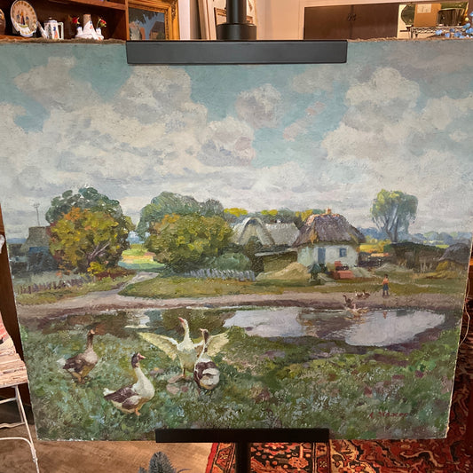 Oil on Canvas - Farm Scene